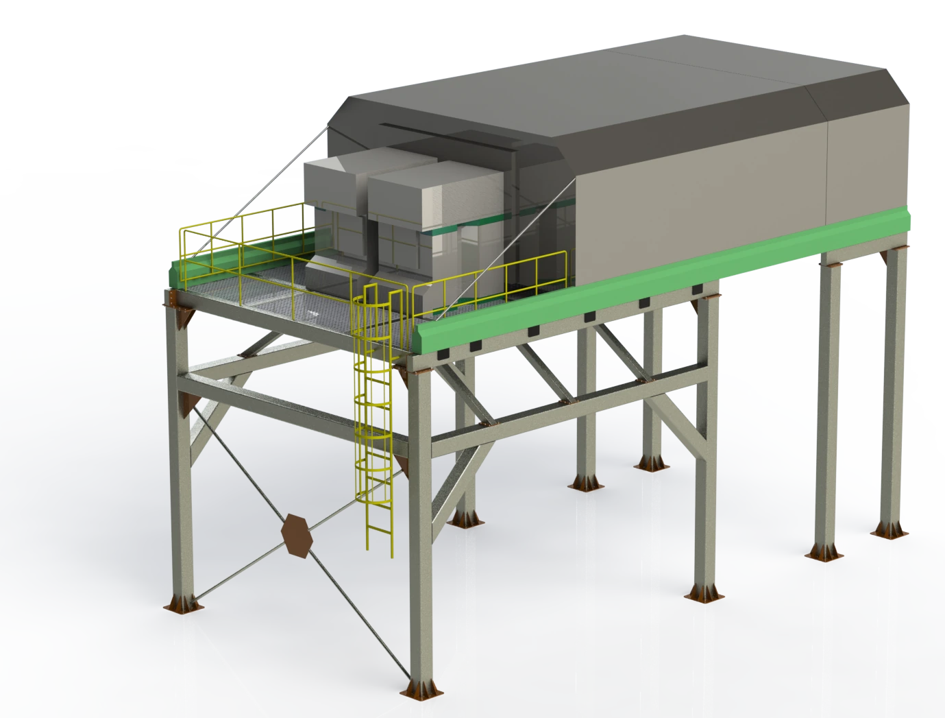 Aluminium die-casting machine hood, closed